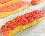 A picture of step 4 of Craquelin Eclairs Filled with Vanilla Mascarpone Whipped Cream and Fresh Strawberries.