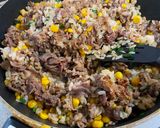 A picture of step 5 of Beef Rice on the Family Dinner Table.
