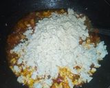 A picture of step 5 of White rice with egg and awara (tofu)sauce.
