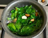 A picture of step 1 of Dhaba Style Spinach Mushroom 🍄‍🟫.