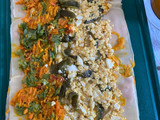 Arrollado de masa de panqueques vegetariano