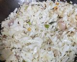 A picture of step 3 of Cabbage Palya.