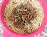 A picture of step 4 of Chicken salami chunks biryani.