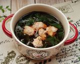 Hình bước làm 3 của món Canh rau dền đỏ nấu mọc