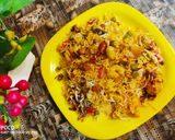 A picture of step 7 of Navrattan Pulao.
