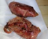 A picture of step 10 of Smoked duck/buckwheat/orange/pomegranate/houmous salad.