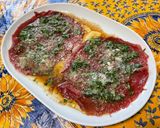 Une image de l'étape 9 de Carpaccio de boeuf à la coriandre et parmesan.