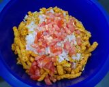 A picture of step 2 of Kurkure Chaat.