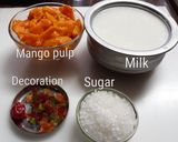 A picture of step 1 of Mango shake Mastani.