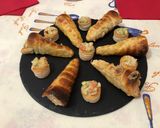 Foto del paso 8 de la receta Conos y volovanes rellenos de cóctel de gambas