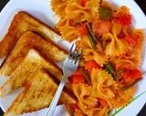 A picture of step 4 of Masala Pasta.