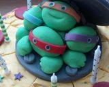 A picture of step 15 of Vickys Ninja Turtle Pizza / Sewer Cake - Instructional.