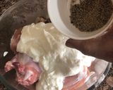 A picture of step 1 of Dahi wala Kukkad Chicken in yoghurt curry base.