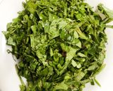 A picture of step 1 of Gongura Rice / Pulihora (Gongura / Red Sorrel Leaves Rice - Andhra / Telangana style).