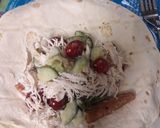 A picture of step 3 of Leftover chicken wrap.