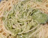 A picture of step 2 of Spaghetti with pistachio pesto.