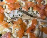 A picture of step 2 of Air Fryer Baked Gnocchi with Smoked Salmon and Mozzarella.