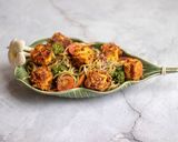 A picture of step 9 of Pea noodle Stir fried with crispy mustard and turmeric tofu.
