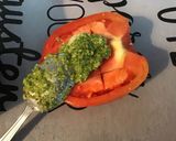 Une image de l'étape 3 de Tomates aux herbes,ail et parmesan.