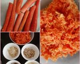 A picture of step 1 of Carrot Barfi.
