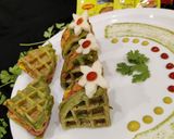 A picture of step 8 of Cheesy Veggie Moong Waffle Bites.