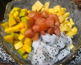 Hình bước làm 1 của món Eatclean- Salad Trái Cây Nhiệt Đới Sốt Dầu Giấm