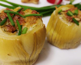 Foto del paso 8 de la receta: Fondos de alcachofa rellenos de queso manchego curado