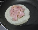 Foto del paso 3 de la receta: Arepa🫓de maíz🌽peto con relleno🥓hawaiano🧀🍍🥯