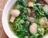 Hình bước làm 4 của món 🌱 Canh Rau Tầm Ma Nấm Mỡ (Vegan)
