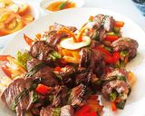 Hình bước làm 4 của món Bò cuộn rau củ