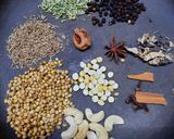 A picture of step 1 of Chettinad chicken curry.