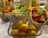 A picture of step 4 of Coronation Chicken Wrap with Fries / Chips:.