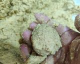 A picture of step 3 of Besan Ladoo (Chickpea Flour Ladoo).