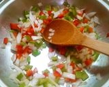 A picture of step 5 of Kafta (meatballs with herbs and spices).