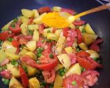 A picture of step 6 of Mattar aloo.