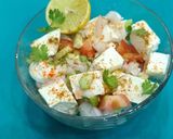 A picture of step 3 of Paneer Lemon Masala chat.
