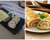 Foto langkah ke 5 dari resep Omelette Roulade with vegetable and cornett beef .