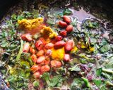 A picture of step 3 of Red Amranth Dal sabji.