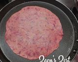 A picture of step 2 of Beetroot Rotis/Chapatis with Beetroot Onion Raita.