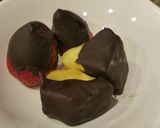 A picture of step 7 of Fruit coated with dark crunchy chocolate.