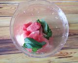 A picture of step 2 of Watermelon Mint Refresher.