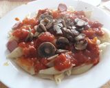 Foto del paso 7 de la receta: Pastas a la mantequilla con salsa de tomate y champiñones