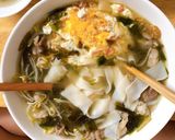 Hình bước làm 3 của món Mỳ trắng, thịt bò, rong biển nấu vội!