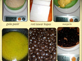 Puding roti choco raisin