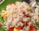 A picture of step 5 of Sausage and Eggs Fried Rice.
