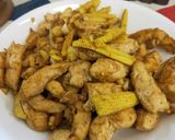 玉米筍嫩炒雞丁的食譜步驟3照片