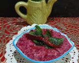 A picture of step 3 of Beetroot Pachadi.