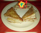 A picture of step 4 of Breakfast idea😁 Sandwich bread.