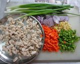 A picture of step 1 of Instant Chinese Chicken Fried Rice.