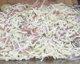 Foto del paso 4 de la receta Patatas al horno con nata, mozzarella, jamón York y huevo